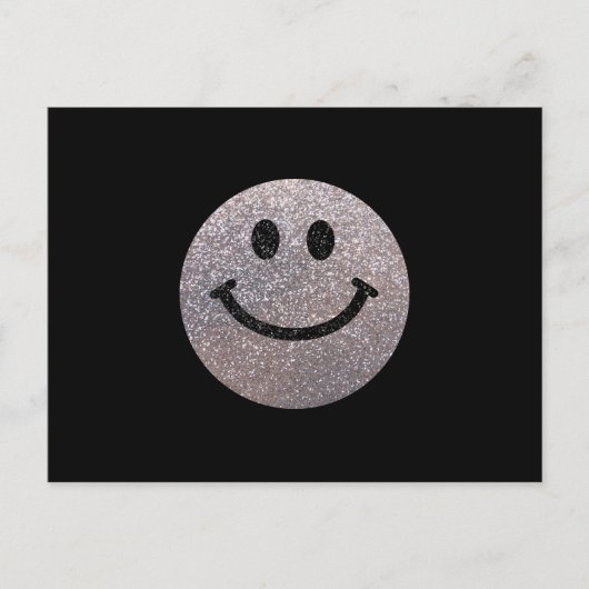 銀フェイクグリッター顔 ポストカード (正面)