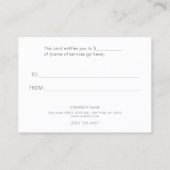 銀フェイクストライプ美しいモダン贈与証書 割引カード (裏面)