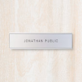 銀フェイクテンプレートモダンプロフェッショナル サインプレート (正面)