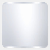 銀フェイクテンプレート空白のグラマエレガントラス スクエアシール (正面)