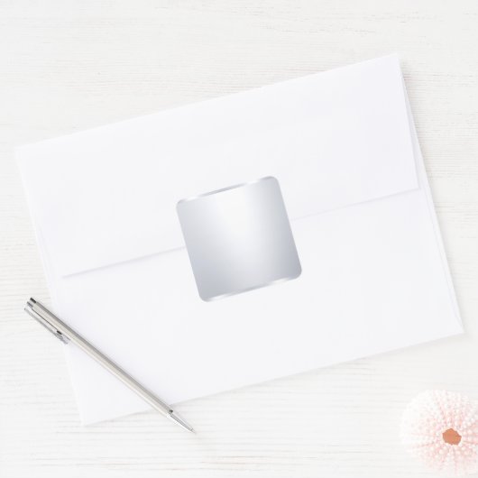 銀フェイクテンプレート空白のグラマエレガントラス スクエアシール (封筒)