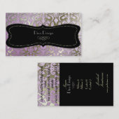 銀フェイクバロック薄紫/ブラック 名刺 (正面/裏面)
