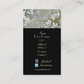 銀フェイクバロック・ダマスク 名刺 (裏面)