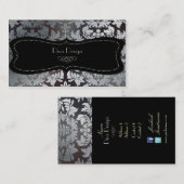 銀フェイクバロック・ダマスク 名刺 (正面/裏面)