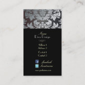 銀フェイクバロック・ダマスク 名刺 (裏面)