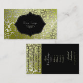 銀フェイクバロック・ダマスク 名刺 (正面/裏面)