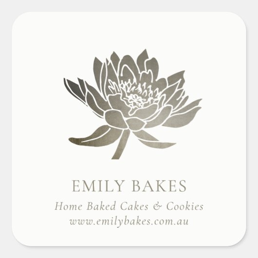 銀フェイクロータスフローラ事業プロフェッショナル スクエアシール (正面)