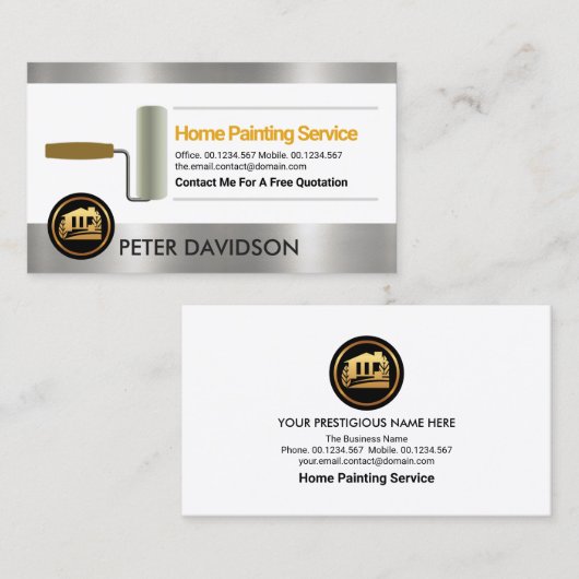 銀フェイクロー縁どラ絵を描ー筆画家 名刺 (正面/裏面)