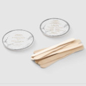 銀フェイク大理石の高級モダン結婚式 ハンドファン (組立なし)