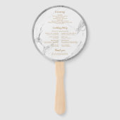 銀フェイク大理石の高級モダン結婚式 ハンドファン (裏面)