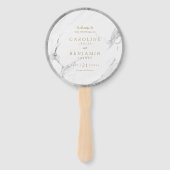 銀フェイク大理石の高級モダン結婚式 ハンドファン (正面)