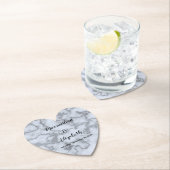 銀フェイク灰色の大理石と銀の結婚記念日 ペーパーコースター (インサイチュ)