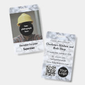 銀フェイク灰色の大理石ID バッジ (正面＆裏面)