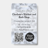 銀フェイク灰色の大理石ID バッジ (裏面)