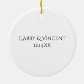 銀フェイク白スノーフレーク婚約 セラミックオーナメント (裏面)