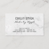 銀フェイク白ホイル大理石ピンクブラシストローク 名刺 (裏面)