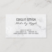 銀フェイク白ホイル大理石ピンクブラシストローク 名刺 (裏面)