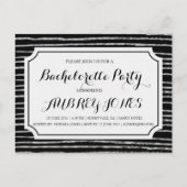 銀フェイク箔きらきら光るバチェロレッテ インビテーションポストカード (正面)