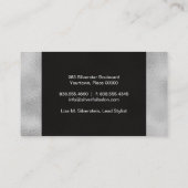 銀フェイク箔の黒 名刺 (裏面)