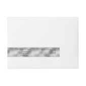 銀フェイク箔スタイル化粧料瓶ラベル ラップアラウンド宛名ラベル (正面)