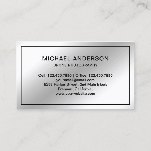 銀フェイク箔ドロモダンン撮影 名刺 (裏面)