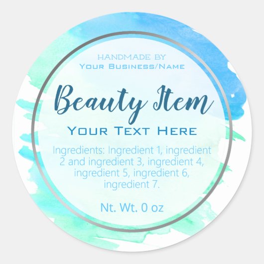 銀フェイク箔ハンドメイドスキン気にビジネス ラウンドシール (正面)