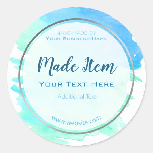 銀フェイク箔ハンドメイド製品小規模企業 ラウンドシール (正面)