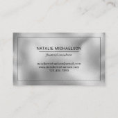 銀フェイク箔プロフェッショナルブラック縁ど 名刺 (裏面)