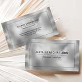 銀フェイク箔プロフェッショナルブラック縁ど 名刺