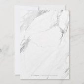 銀フェイク箔大理石モダン結婚贅沢 招待状 (裏面)