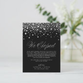 銀フェイク箔紙吹雪ブラック結婚ズの駆け落ち 案内ポストカード (スタンド正面)