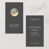 銀フェイク箔·金箔·サークル·ロゴ 名刺 (正面/裏面)