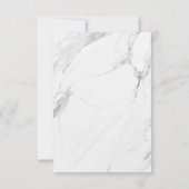 銀フェイク結婚大理石モダン高級QRコード 出欠カード (裏面)