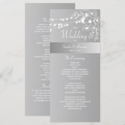 銀フェイク結婚式 プログラム (正面/裏面)