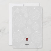 銀フェイク葉クリスマスオーナメント写真 シーズンカード (裏面)