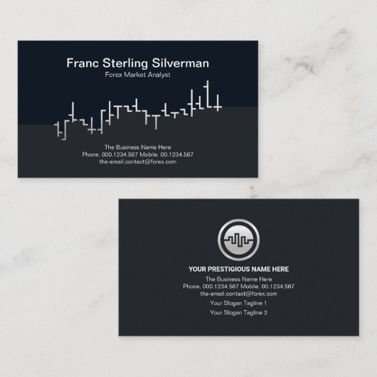 銀フェイク証券取引所先物取引 名刺 (正面/裏面)