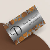 銀フェイク金属モダントレンディー木目パターン 名刺