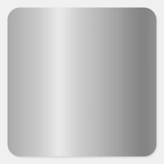 銀フェイク金属空白のテンプレート、DIY文字&アート スクエアシール (正面)