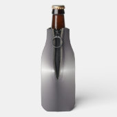 銀フェイク金属缶又はボトルホルダ名前をカスタムする ボトルクーラー (ボトル裏面)