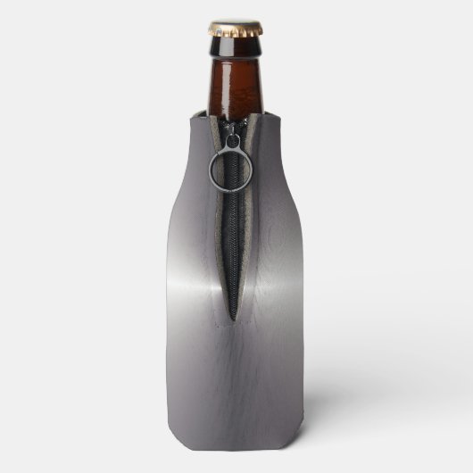 銀フェイク金属缶又はボトルホルダ名前をカスタムする ボトルクーラー (ボトル裏面)