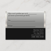 銀フェイク金性贈与証書 割引カード (裏面)