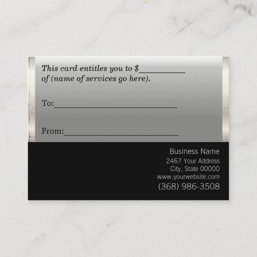 銀フェイク金性贈与証書 割引カード (裏面)