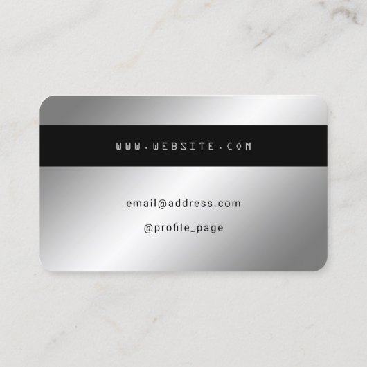 銀フェイク金製クレジットカード 名刺 (裏面)