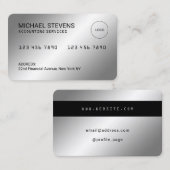 銀フェイク金製クレジットカード 名刺 (正面/裏面)