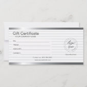 銀フェイク雪片ギフト券カード (裏面)