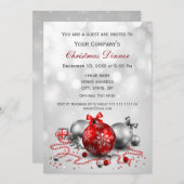 銀フェスティバル企業のパーティー招待状 招待状 (正面/裏面)