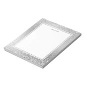 銀フェミニングリッターメタリック図形名 ノートパッド (回転)