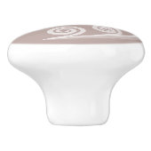 銀フェミニンピンクのカールと渦巻きセラミックノブ セラミックノブ (側面)