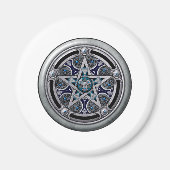 銀フェミニン異教の星形五角形 マグネット (正面)