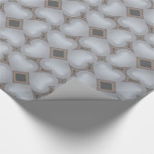 銀フェードハートパターンのラッピング紙 ラッピングペーパー (角)